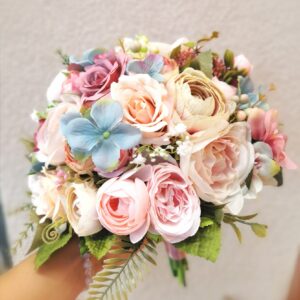 Színes menyasszonyi örök csokor- 26 cm