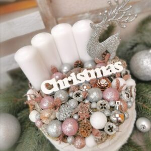 Fehér adventi box- 20 cm