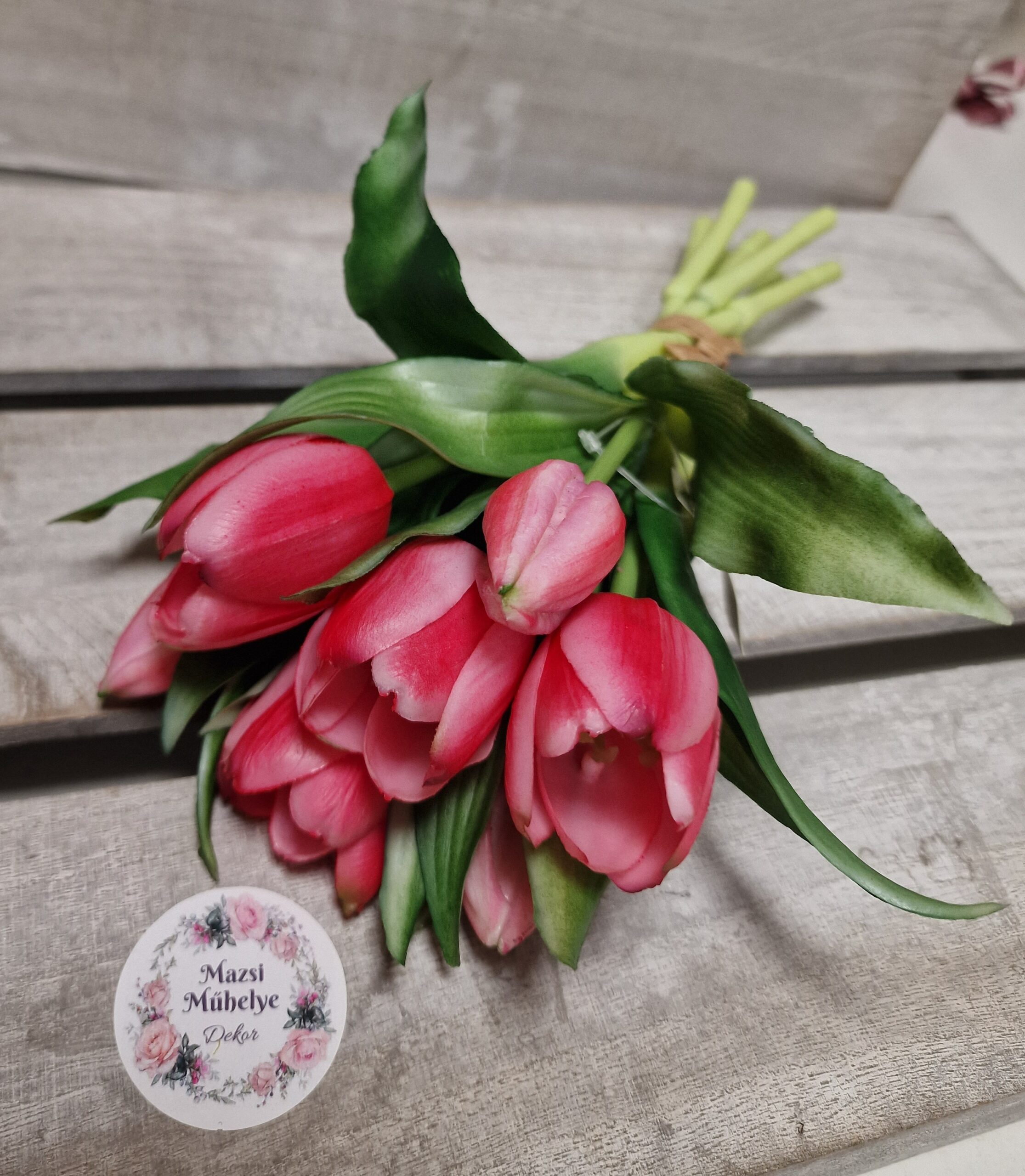Real Touch csokros tulipán -pink