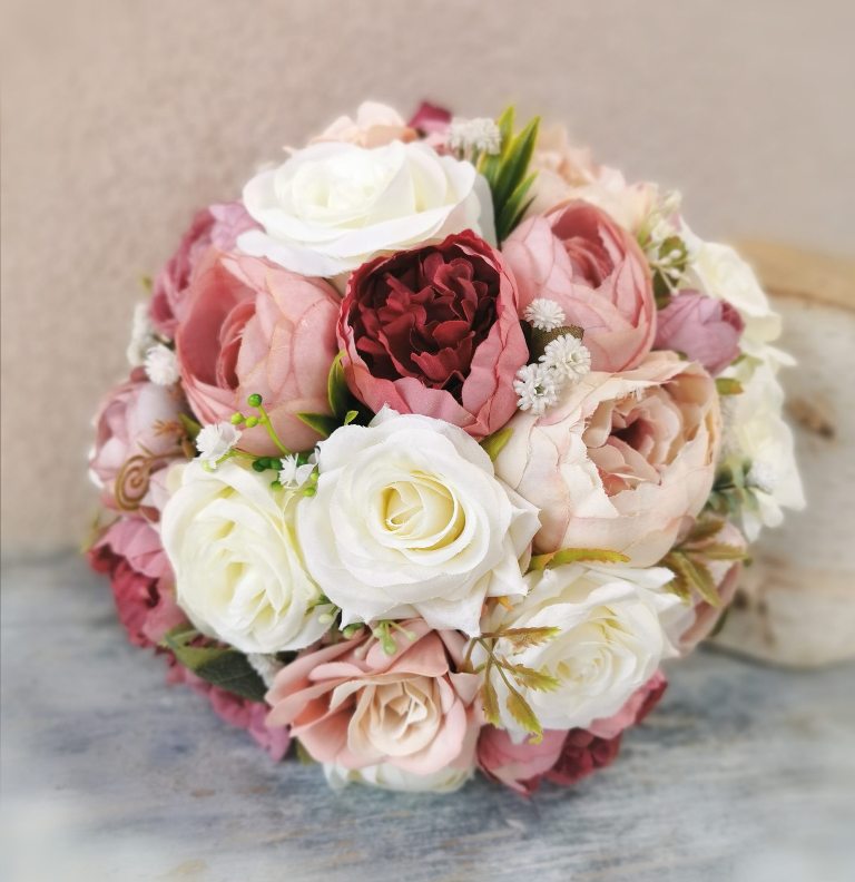 Maslac, puder vječni bridalni buket - 23 cm