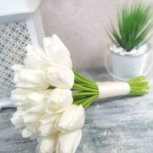 Fehér tulipán örök csokor- 30 szál
