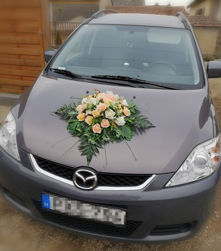 Vjenčani ukras za automobil, veliki buket