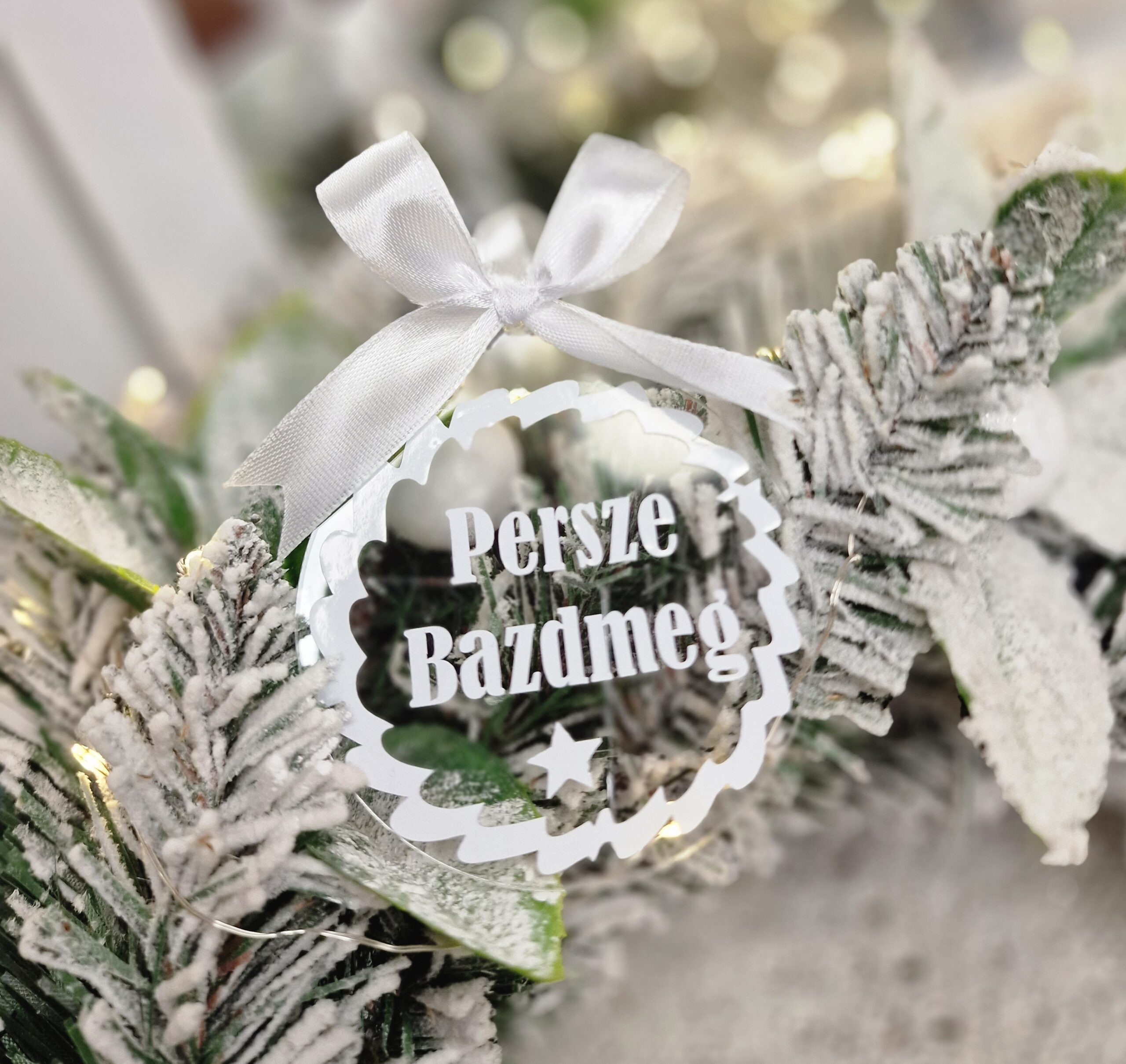 "Persze bazdmeg" plexi karácsonyfadísz